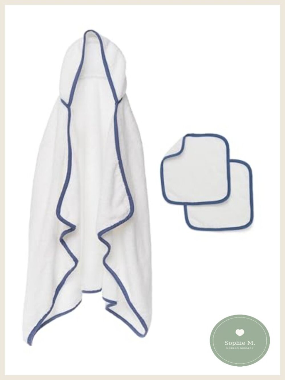 Organic Cotton Hooded Baby Towel & Washcloth Set